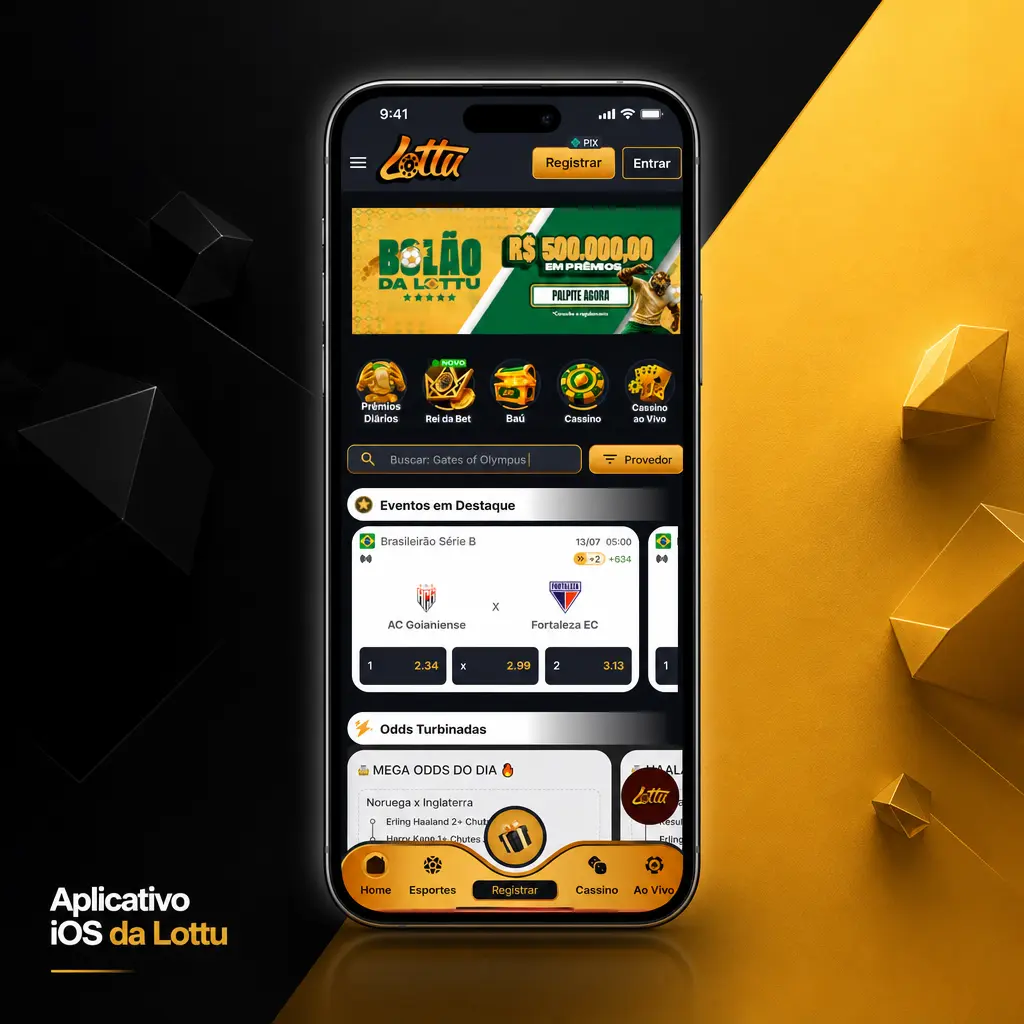Ícone do atalho da Lottu na tela inicial do iPhone, criado via Safari, simulando aplicativo iOS.