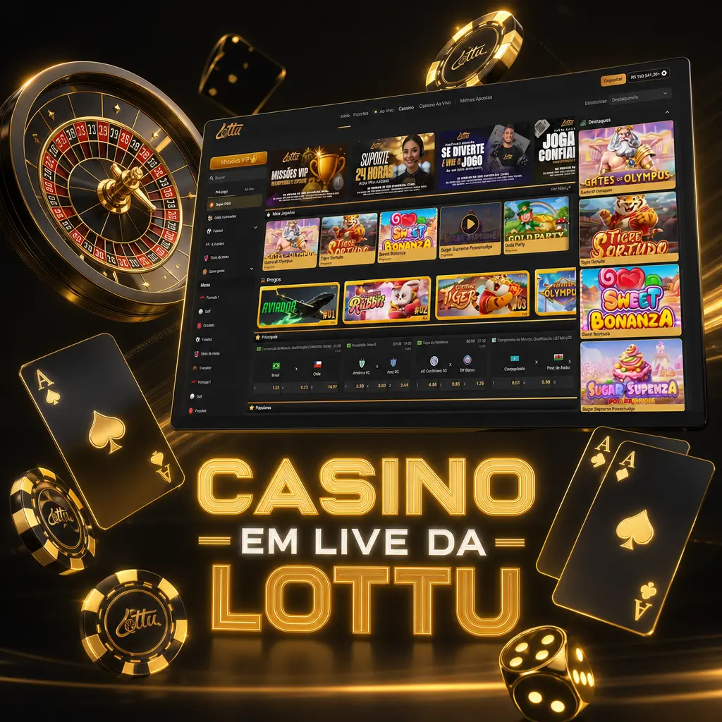 Casino em live da Lottu com dealers humanos: roleta, blackjack, baccarat e game shows em tempo real
