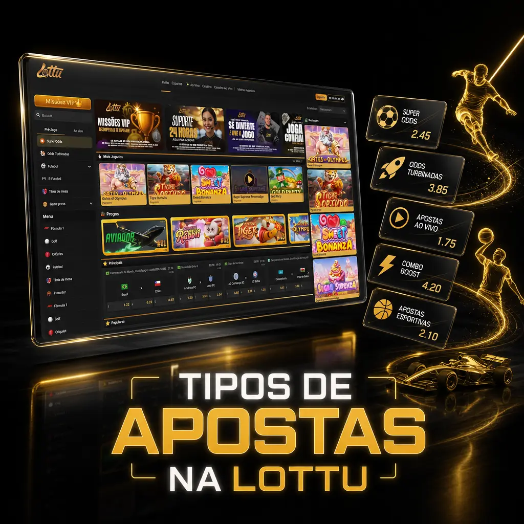 Tipos de apostas na Lottu Brasil: simples, múltipla, sistema e Bet Builder para eventos esportivos